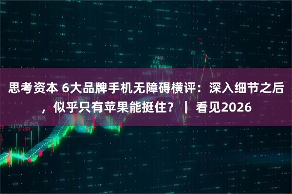 思考资本 6大品牌手机无障碍横评：深入细节之后，似乎只有苹果能挺住？｜ 看见2026
